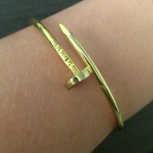 Gold nail bracelet