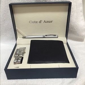 Cote d' Azur Man wallet, watch and pen set