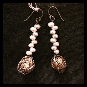 Silver and Pearl earring