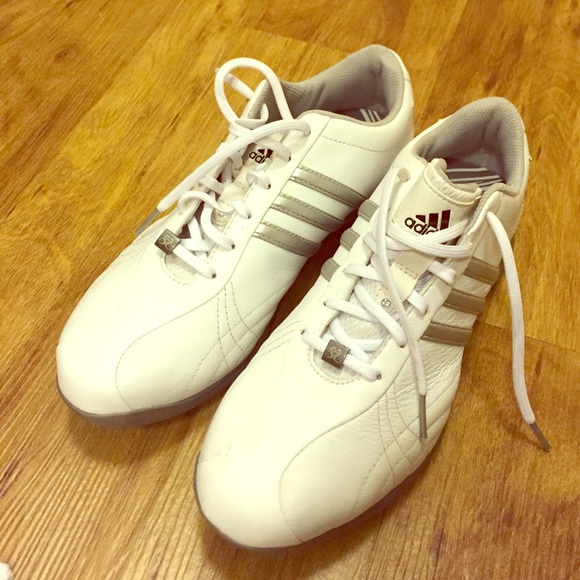 White Adidas Golf Shoes