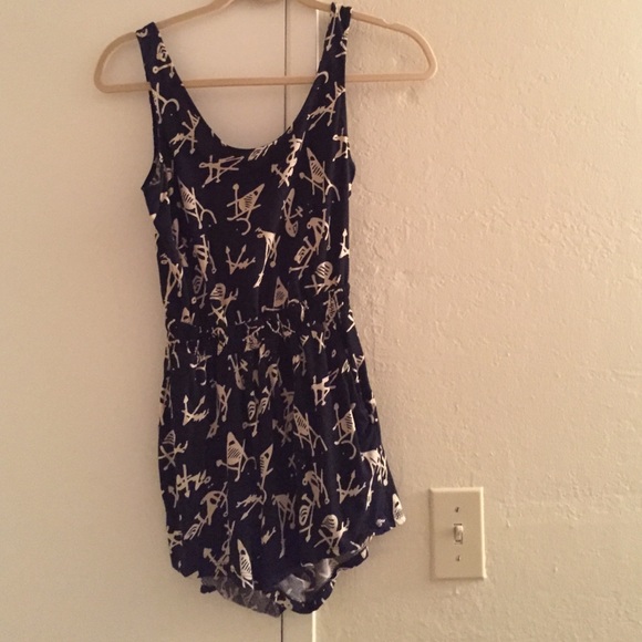 Black and white romper