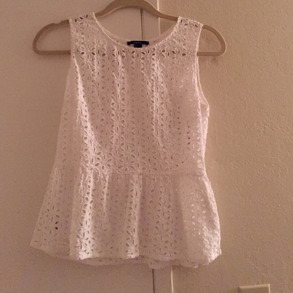 White see through flower shirt