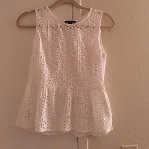 White see through flower shirt