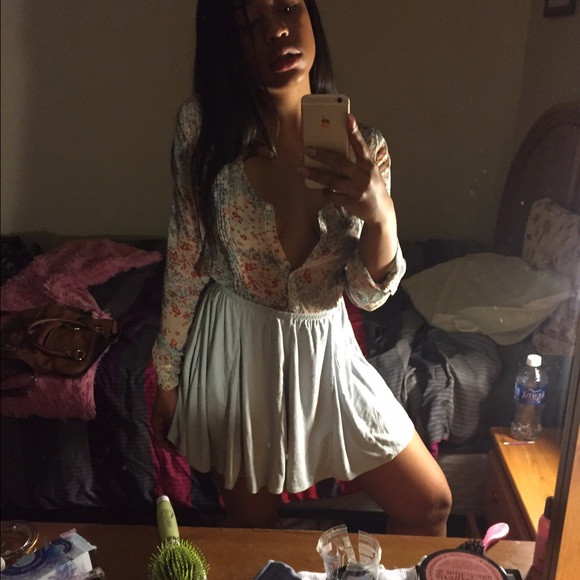 baby blue suede mini skirt