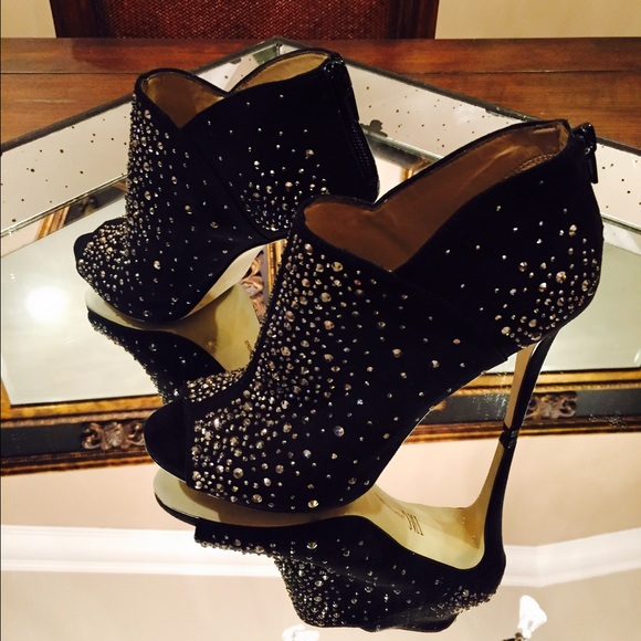INC black suede booties
