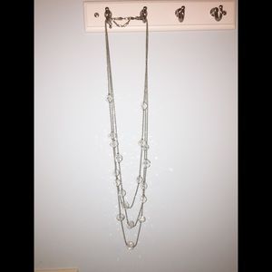 Layered necklace with clear beads!