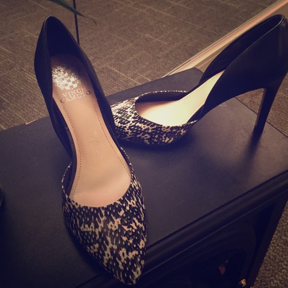Black and white heels