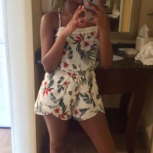 White Floral Romper