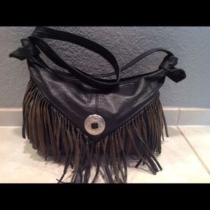 LEATHER FRINGE HANDBAG