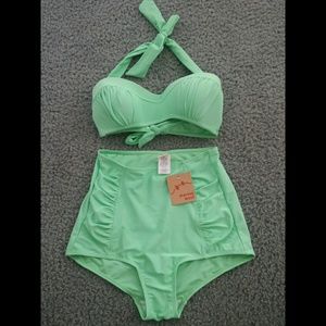 Retro Mint Green Pinup swimsuit