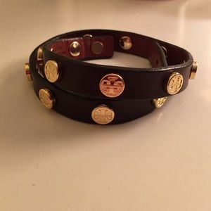 Tory Burch Brown Leather Rope Bracelet
