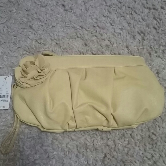 Yellow clutch hand bag