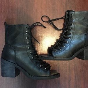 Lace up sandal booties