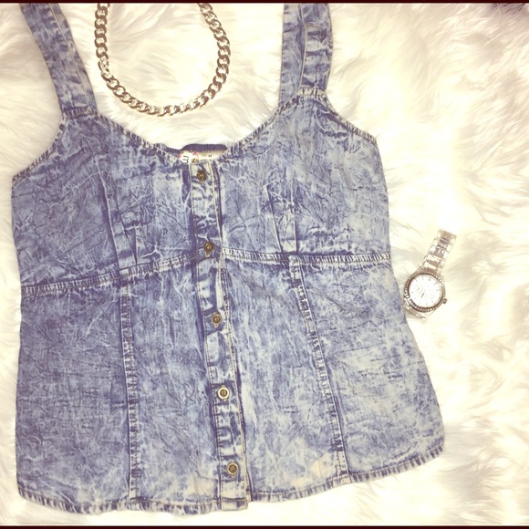 Denim corset top