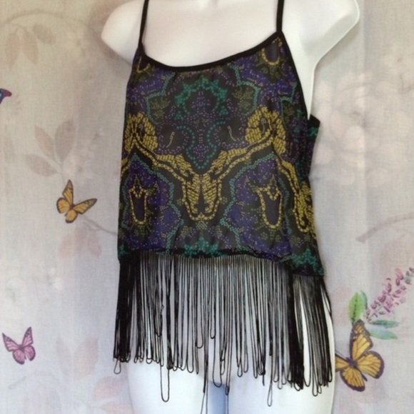 Ali & Kris Fringed Blouse. New with Tags - Picture 3 of 4
