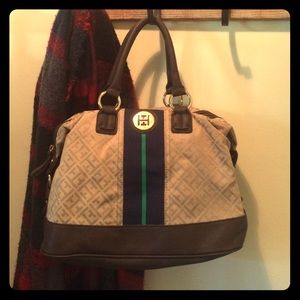 Tommy Hilfiger medium leather medallion bowler bag