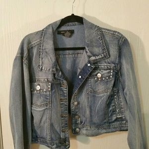 Acid Wash Jean Cropped Jacket