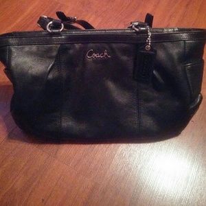Authentic black leather Coach purse