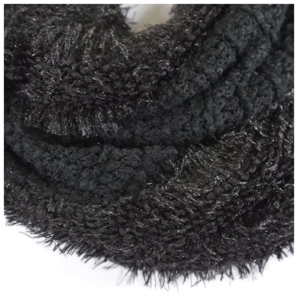 Reversible Black Soft Infinity Scarf - Picture 2 of 4