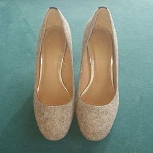 Coach brown tweed heels
