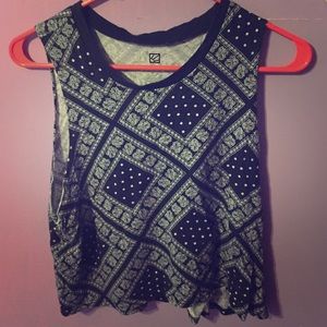 Bandana Print Cropped Muscle Tee