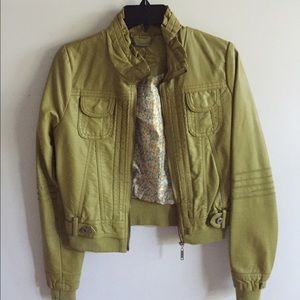 Lime green faux leather jacket