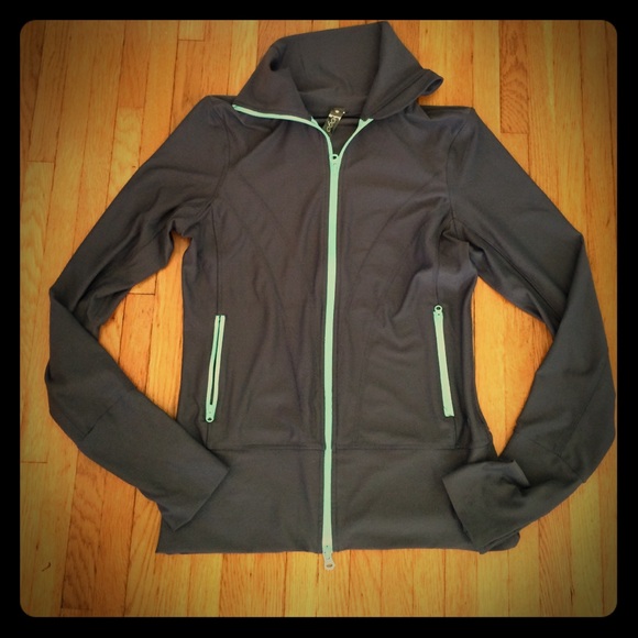 Gray and Mint track Jacket By Vogo Athletics