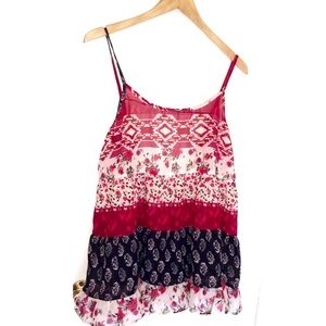 Exclusive floral pattern ruffled dress shirt