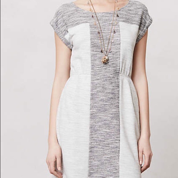 Anthropologie gray and white spacedye day dress