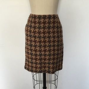 Wool Houndstooth Skirt