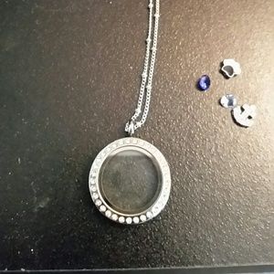 Origami Owl Necklace with Charms and Chain