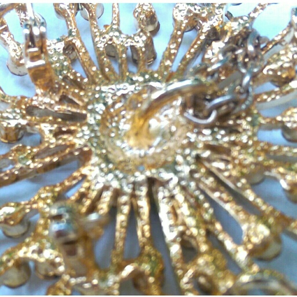 ❌Stunning Vintage Amber Sunburst Pendant Brooch - Picture 4 of 4