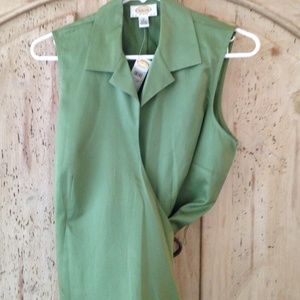 Pretty green wrap blouse