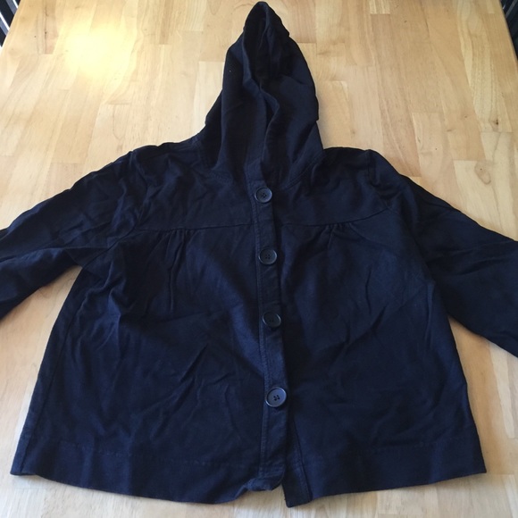 Christopher & Banks black short sweatshirt jacket