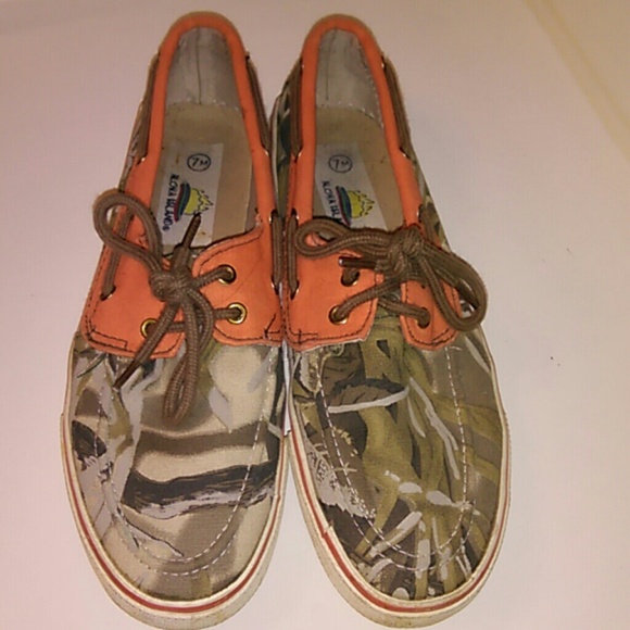 Camo and Orange Canvas Shoes