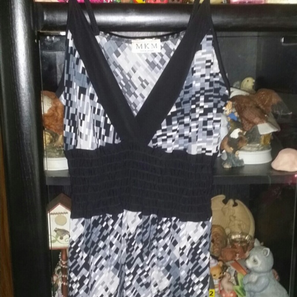 Women's black and gray dress shirt spaghetti strap - Picture 2 of 4