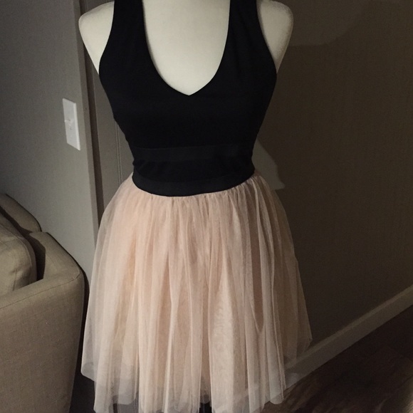 Tobi (mystic) black dress with pink tulle medium