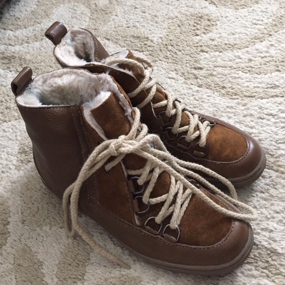 Zara fur lined hidden wedge shoes