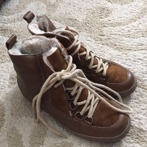 Zara fur lined hidden wedge shoes