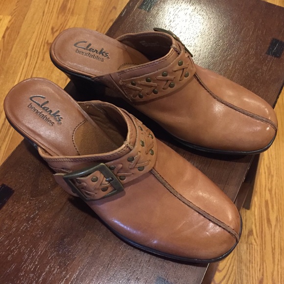 Clark's Bendables Mules, Caramel, size 8 Medium