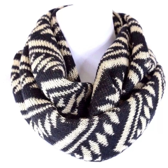 Black Brown Geometric Scarf - Picture 2 of 3