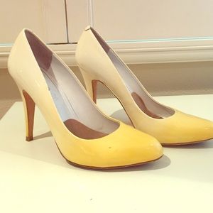 Aldo Yellow and White Heels