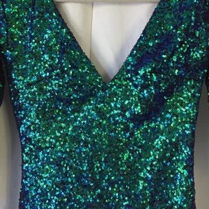 Green sequin dress