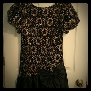 Vintage Gold Black Dress