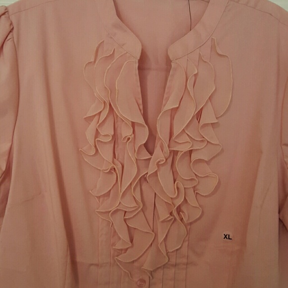The Limited Dressy Blouse Ruffled Blush XL - Picture 2 of 4