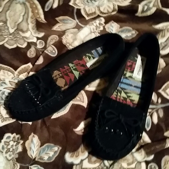 Black suede moccasins