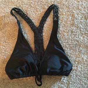 Racerback beaded bathing suit top