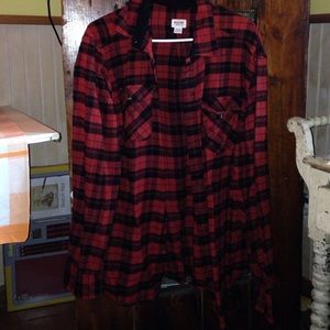 Men's black and red flannel