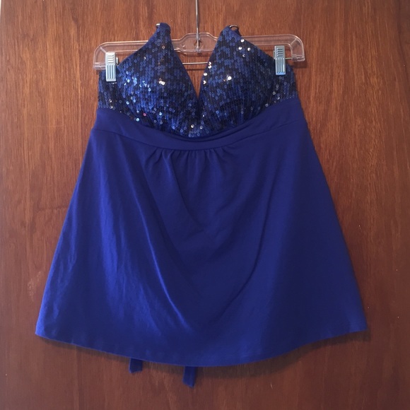 Victoria's Secret blue sequined halter top- medium