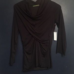 Velvet Crisscross Front Shirt